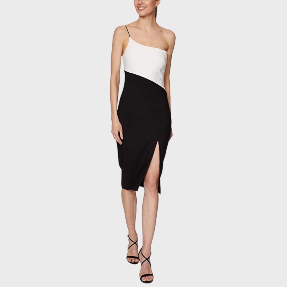 ⬇️⬇️⬇️LAUNDRY BY SHELLI SEGAL Women's Stretch Crepe One Shoulder Dress